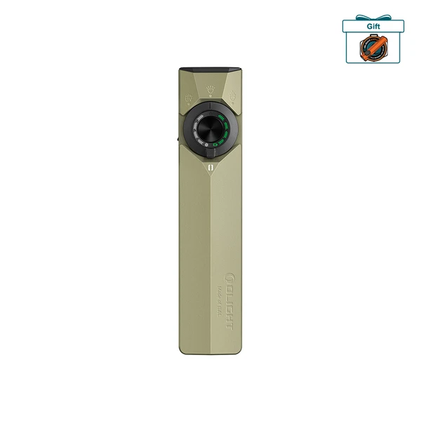 Olight ArkPro Ultra in green, a versatile EDC flashlight with a rotary dial and various light modes for daily use.