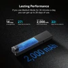 Olight Black ArkPro Lite side view, highlighting 2000 mAh battery capacity and long-lasting performance.