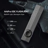 Olight Gray ArkPro EDC Flashlight with 1500 Lumens and UV Laser Features on Fighter Jet Background