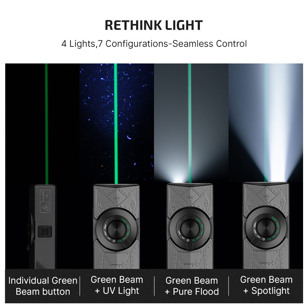ArkPro Flat EDC Flashlight 4 in 1 Multi Light Dual Charging UV
