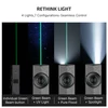 Olight ArkPro Flashlight showing four light configurations including Green Beam, UV Light, Pure Flood and Spotlight modes
