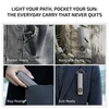 Olight Gray ArkPro Flat Flashlight in Pocket Backpack Bag and Suit Showing EDC Everyday Carry Versatility