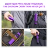 Olight Purple ArkPro Flat EDC Flashlight in Various Pocket and Backpack Carrying Options for Outdoor Use