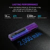 Olight Arkfeld Ultra purple EDC flashlight with 2000mAh battery capacity and lasting performance specifications.
