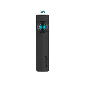 Olight Black ArkPro EDC Flashlight Front View with Rotary Switch and Indicator Lights for Everyday Carry