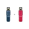 Blue and red Olight keychain flashlight with USB charging.