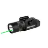 Olight tactical weapon light with green laser, black finish, and integrated mounting system for pistols