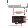 Adjustable sliding rail with installation space 1.023-1.614 inches, 0.618 inches height, for pistol accessories.