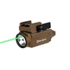 Olight Baldr S Desert Tan Weaponlight Front View with Green Laser for Tactical and Self-Defense