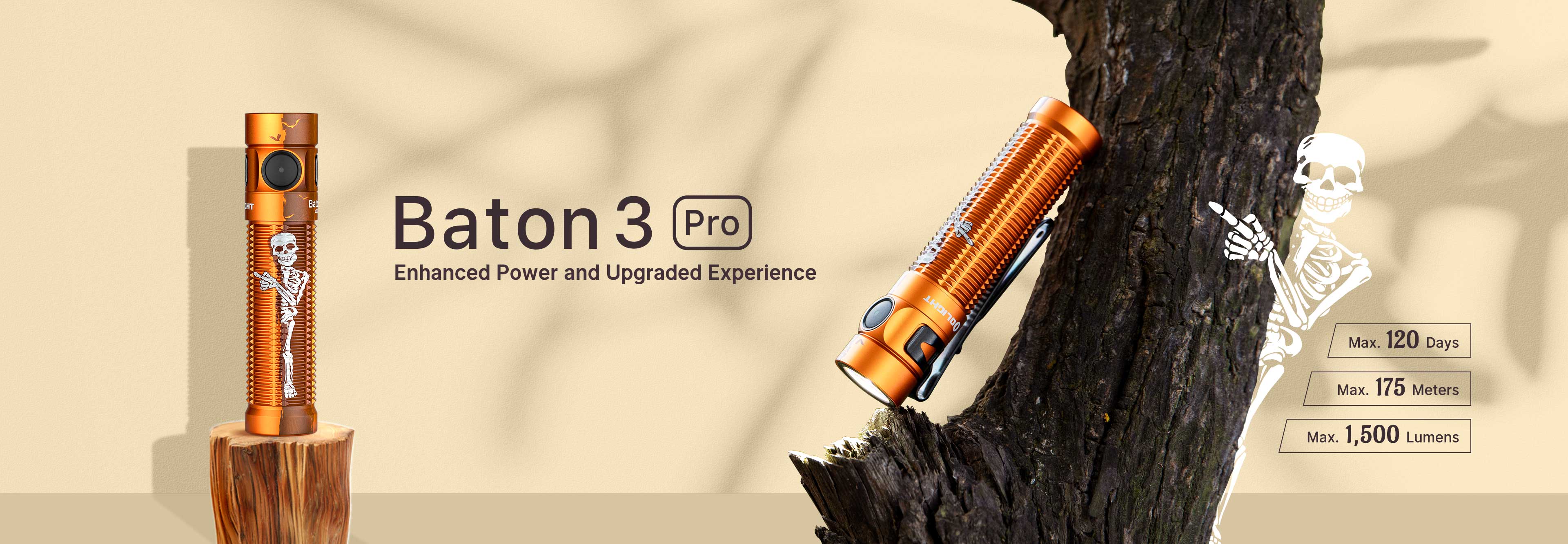 Olight Baton 3 Pro Rechargeable Flashlight CW Light