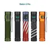 Baton Ultra LED flashlight with knurled body and side switch, available in desert tan color