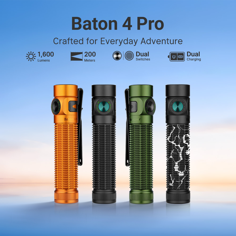 Baton 4 Pro EDC Flashlight - 1600 Lumens USB-C - Olight