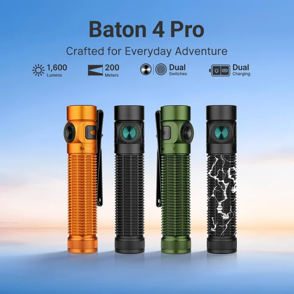 Baton 4 Pro EDC Flashlight - 1600 Lumens USB-C | Olight - Olight