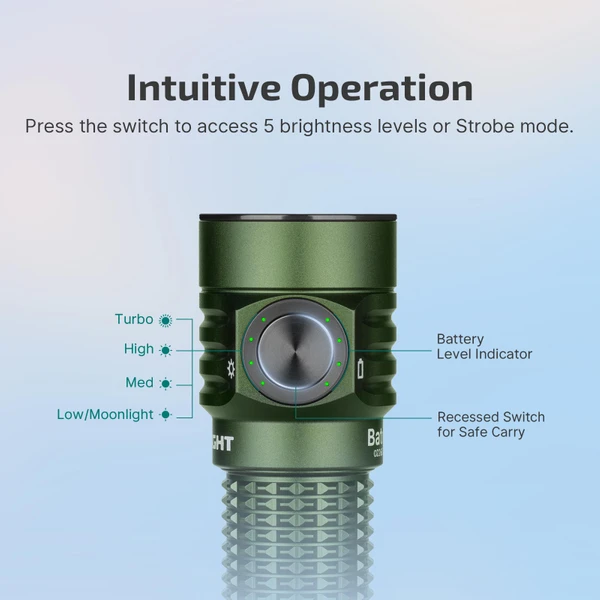 OLIGHT (オーライト) Baton Turbo : ODグリーン Olight Baton Turbo - OD Green - Cool White - DLT Trading