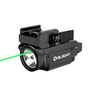 Olight compact tactical weapon light with rail mount isolated on white background