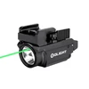 Olight tactical weapon light with integrated green laser sight on white background