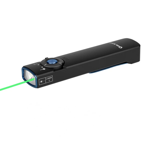 Olight Arkfeld black EDC flashlight with green laser pointer for presentations and daily carry