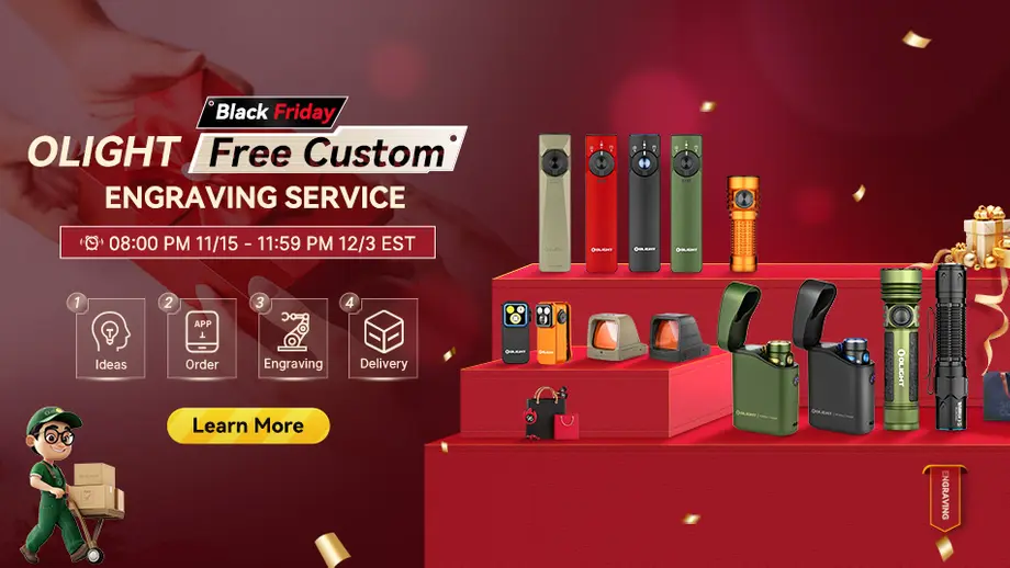 Olight Black Friday Free Custom Engraving