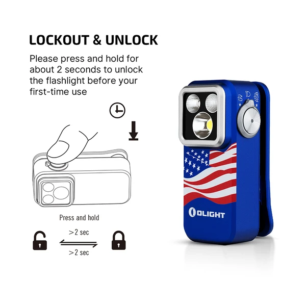 Oclip Pro S EDC Clip Flashlight UV RGB Magnetic Portable 600lm