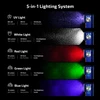 Olight Blue Oclip Pro S Multifunction 5-in-1 Lighting System with UV, White, Red, Green, and Blue Light Modes.
