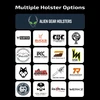 Olight PL X Weapon Light Multiple Holster Options Compatibility Graphic Featuring Alien Gear and Other Top Brands