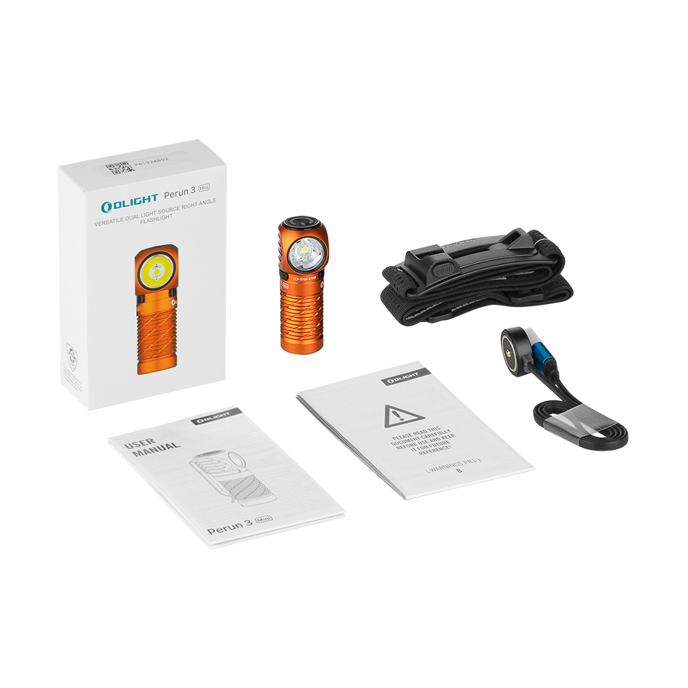 Perun 3 Mini LED Headlamp Flashlight Red White Dual Light 1250LM