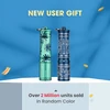 Olight i3E EOS keychain flashlights in green palm and blue floral designs as a new user gift promotional offer
