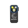 Olight Black Oclip Pro Clip-on Light Front View with Moon and Stars Design and Triple LED for Everyday Carry and Hiking
