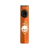 Olight Orange ArkPro Ultra Flashlight Front View with Halloween Skull and Bats Design for EDC and Outdoor Use