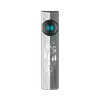 Olight Silver and Grey ArkPro Flat EDC Flashlight Front View with Camping Pattern for Outdoor Adventure and Everyday Carry