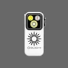 Olight White Oclip Pro Clip-on EDC Light Front View with Sun Graphic for Outdoor Everyday Carry