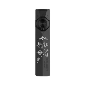 Olight Black ArkPro Ultra Flat EDC Flashlight Front View with Mountain Compass Laser Engraving for Outdoor Adventure