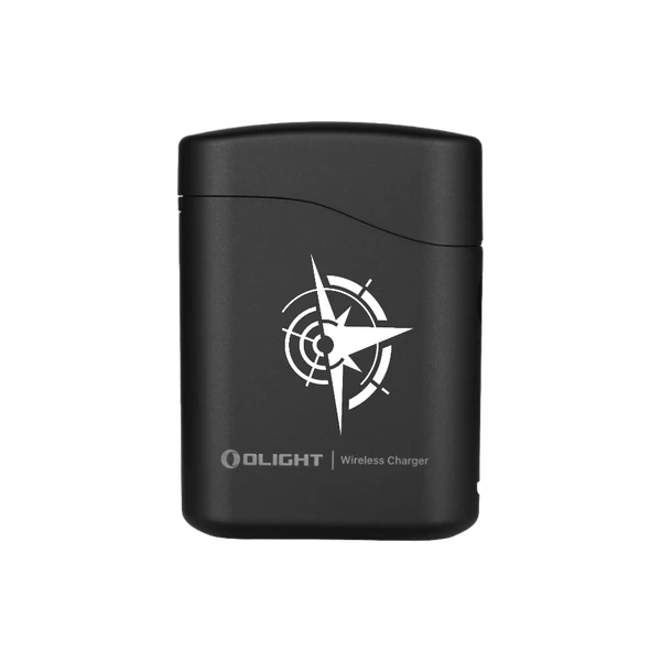 Olight Black Baton 4 Premium Wireless Charging Case with Compass Logo for Portable Flashlight Power Bank backup