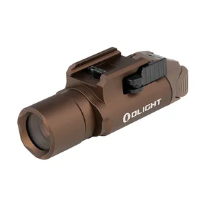 Olight bronze tactical weapon light with rail mount isolated on white background