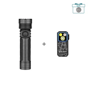 Olight Seeker 4 Pro Black Flashlight Bundled with Oclip Pro Compact Clip Light featuring Circuit Board Pattern for EDC Use