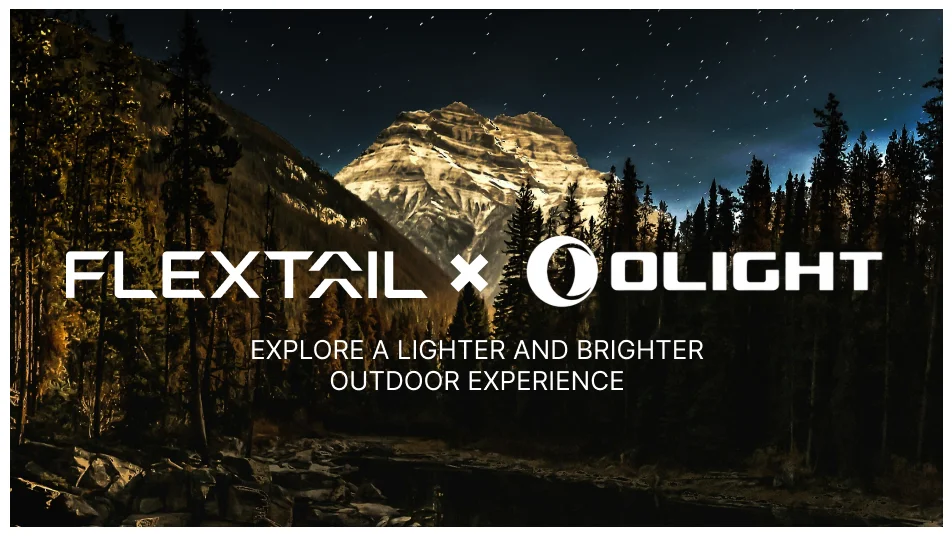 Flextail x Olight: Explore a lighter, brighter outdoor experience under a starry mountain sky.