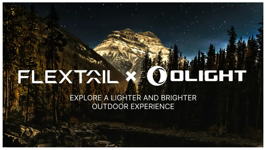 Flextail x Olight: Explore a lighter, brighter outdoor experience under a starry mountain sky.
