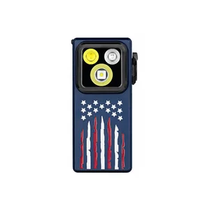 Olight American Flag Oclip Ultra Front View with Triple-Output LED for Everyday Carry and Emergency Lighting