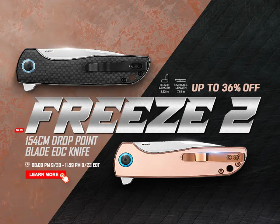 You don't wanna miss out on the up to 36% off September New Knife-Freeze 2! 