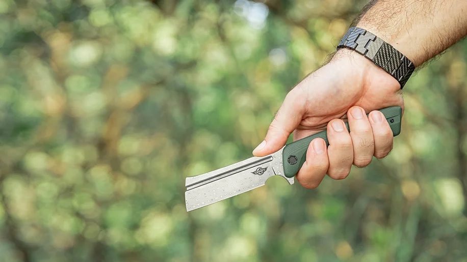 Freeze 3 Damascus Cleaver Pocket Knife