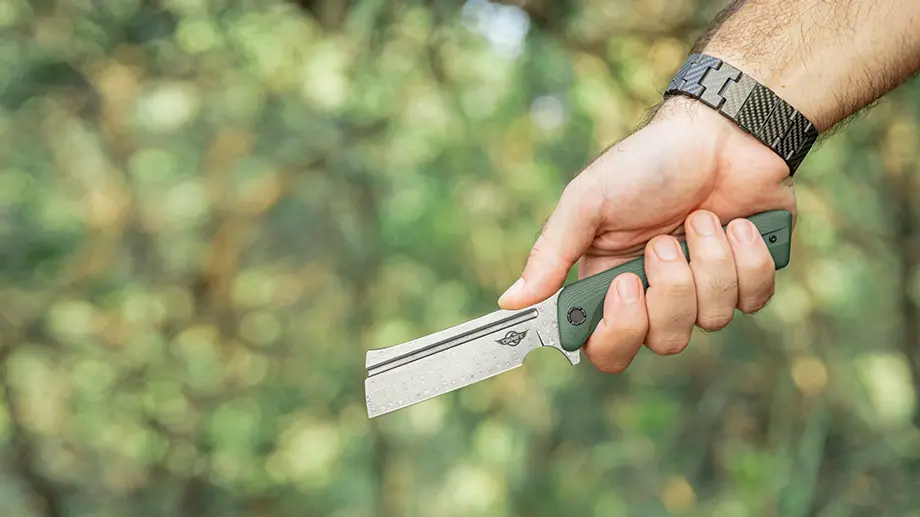 Freeze 3 Damascus Cleaver Pocket Knife