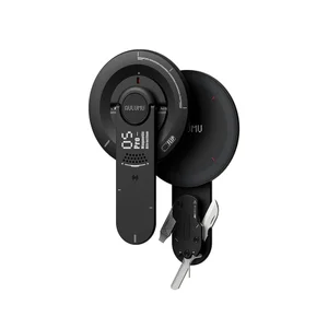 Aulumu 05 Pro black magnetic phone stand and integrated multi-tool with pocket knife on white background