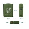 Olight Green Baton 4 Premium Edition Wireless Charger and Flashlight with dimensions for Saint Patrick's Day.