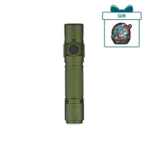 Olight Warrior X 4 Ultra tactical flashlight in military green with an Easter bunny sticker, a perfect gift