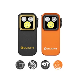 Olight Black Oclip Pro LED light and gold bezel for hands-free illumination
