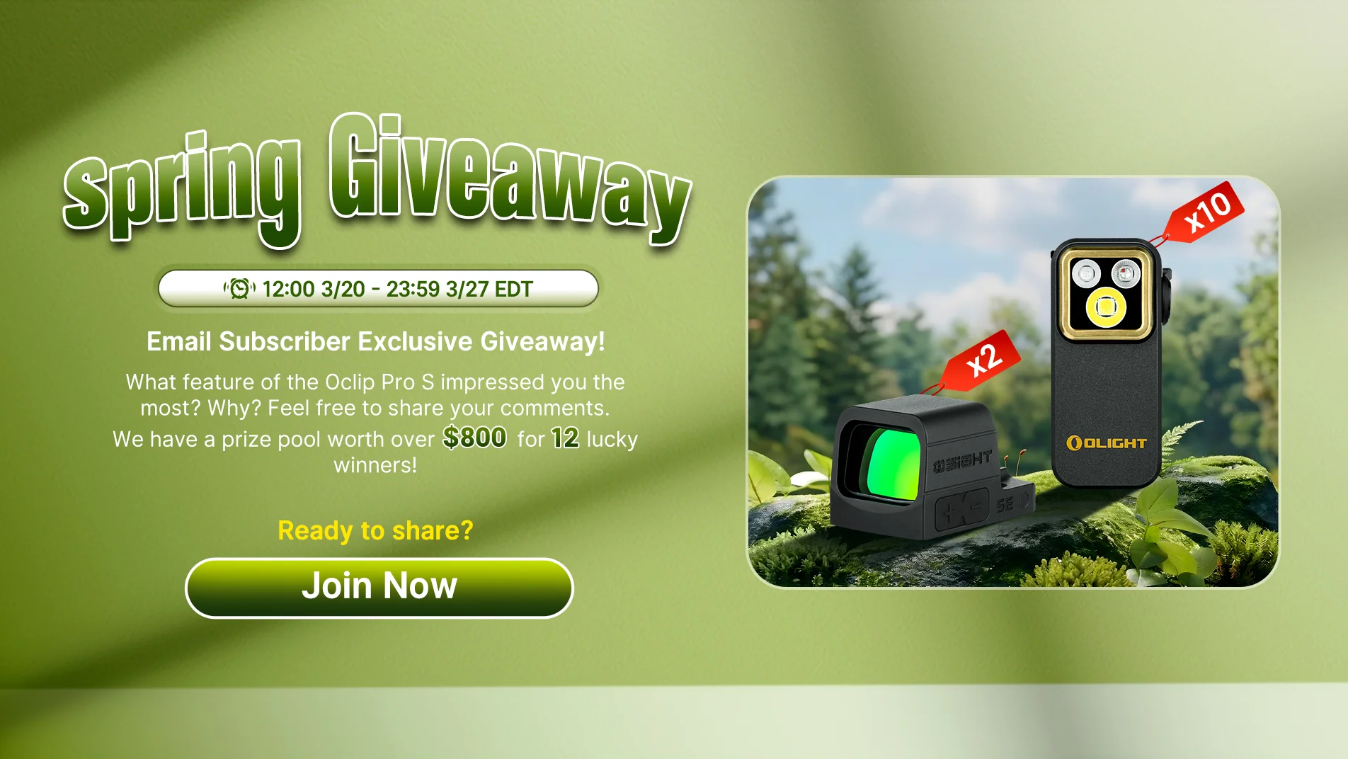Spring Giveaway Exclusive for Subscribers: 12 Winners & $800+ in Prizes