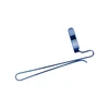 Blue metallic wire-form surgical tissue retractor.
