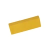 Bright yellow plastic rectangular storage case for utility blades or small tools.