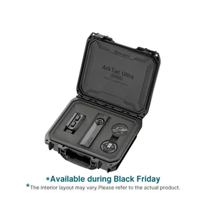 Olight ArkTac Ultra Premium tactical flashlight kit inside a protective black hard case with custom foam inserts
