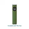Olight green flat EDC flashlight featuring a rotary dial and multi-functional LED light settings on a white background
